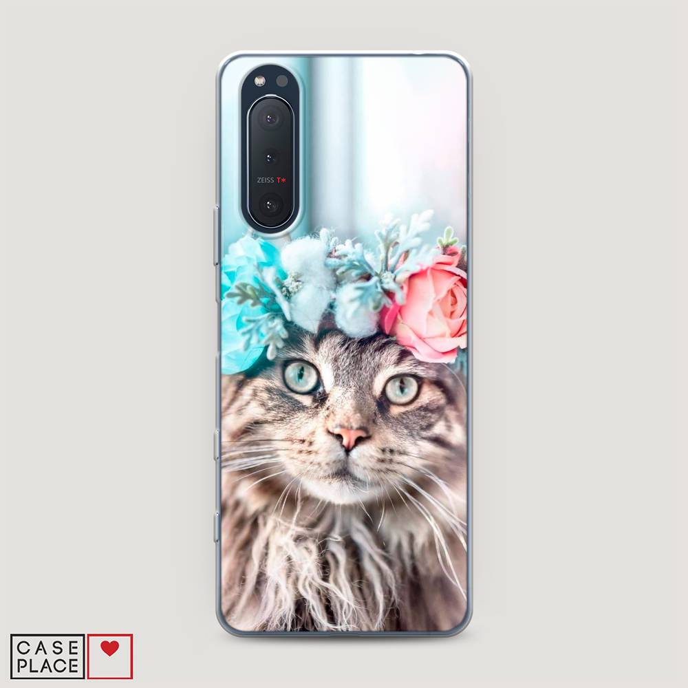 

Чехол Awog на Sony Xperia 5 II "Кот в венке", Разноцветный, 54750-2