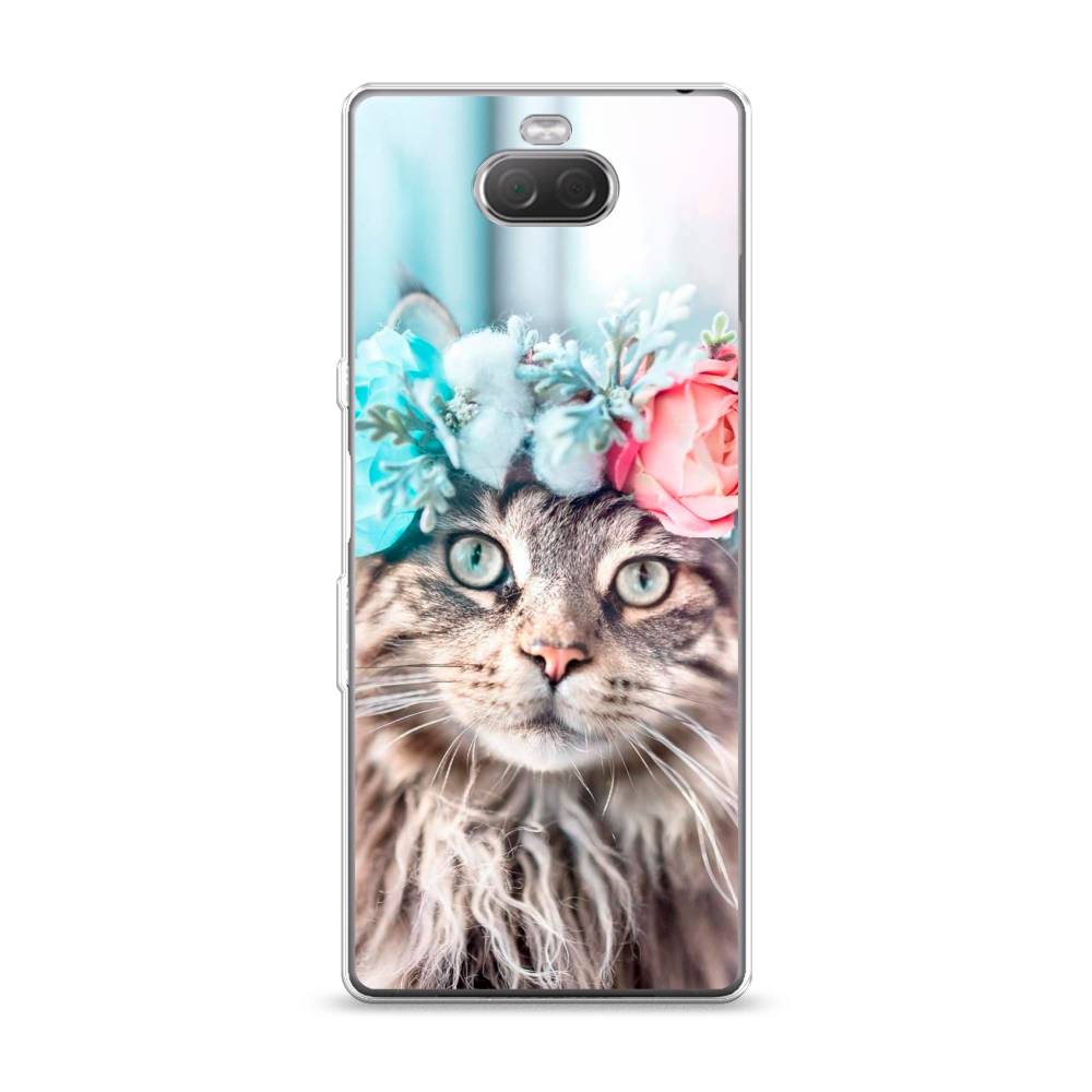 

Чехол Awog на Sony Xperia 10/XA3 "Кот в венке", Разноцветный, 54050-2
