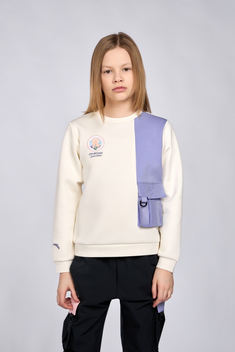 

Свитшот детский Anta W362416741, Белый, 146, W362416741