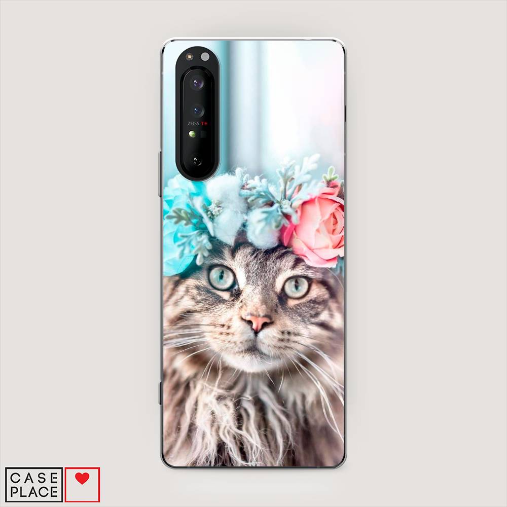 

Чехол Awog на Sony Xperia 1 II "Кот в венке", Разноцветный, 54550-2