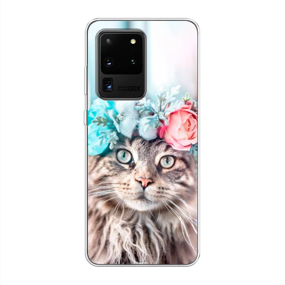 

Чехол Awog на Samsung Galaxy S20 Ultra "Кот в венке", Разноцветный, 29450-2