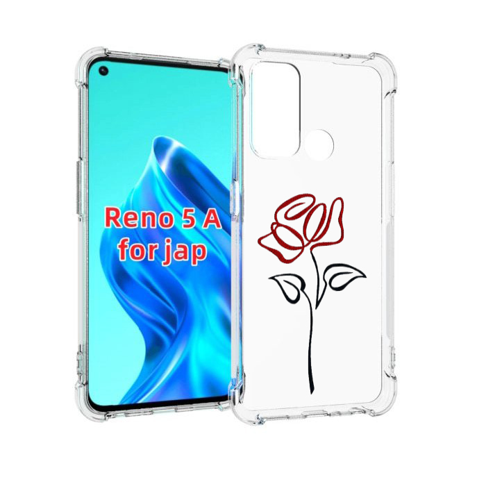 

Чехол MyPads цветок в одну линию для Oppo Reno 5A, Прозрачный, Tocco