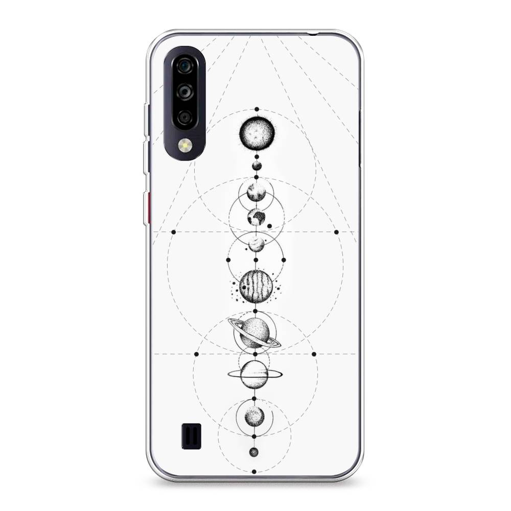 

Чехол для ZTE Blade A7 (2020) "Парад планет", Серый, 133750-2