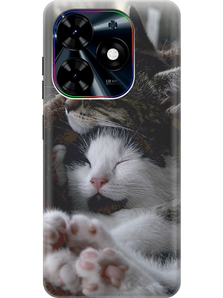 

Чехол на Tecno Pop 8 / Spark Go 2024 / Spark 20 / 20C "Отдыхающие котики", Белый;коричневый;черный, 20011863