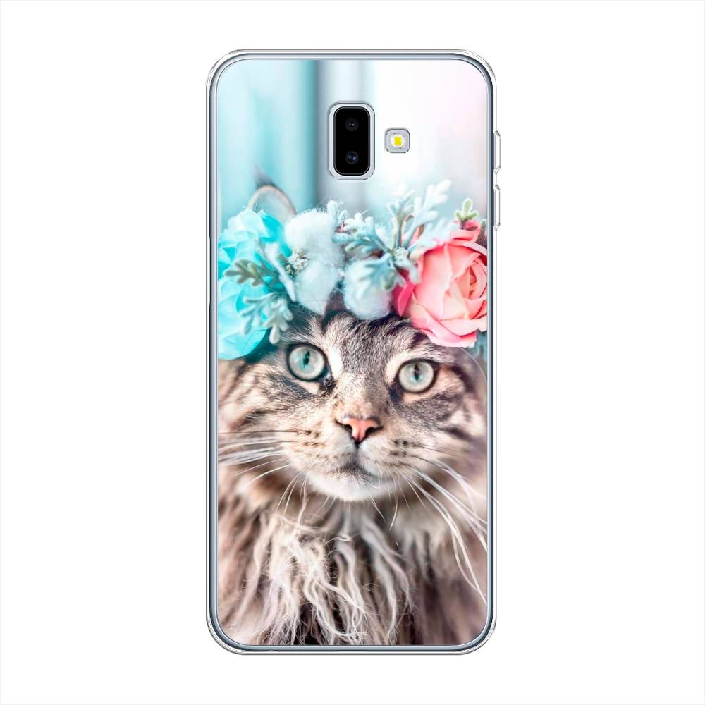 

Чехол Awog на Samsung Galaxy J6 Plus 2018 "Кот в венке", Разноцветный, 26950-2