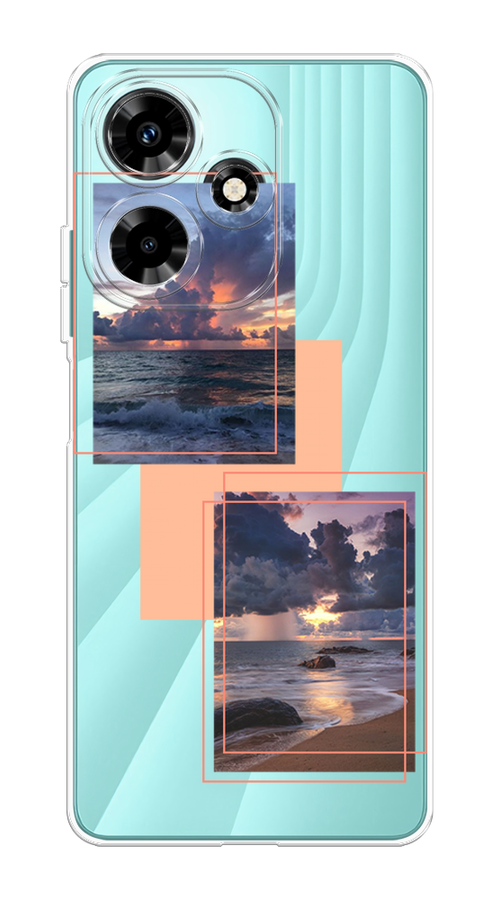 

Чехол на Infinix Hot 30 "Sky collage", Розовый;прозрачный;синий, 3104050-1