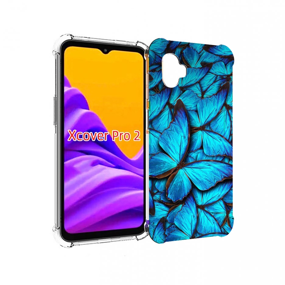 

Чехол MyPads бирюзовые бабочки для Samsung Galaxy Xcover Pro 2, Прозрачный, Tocco