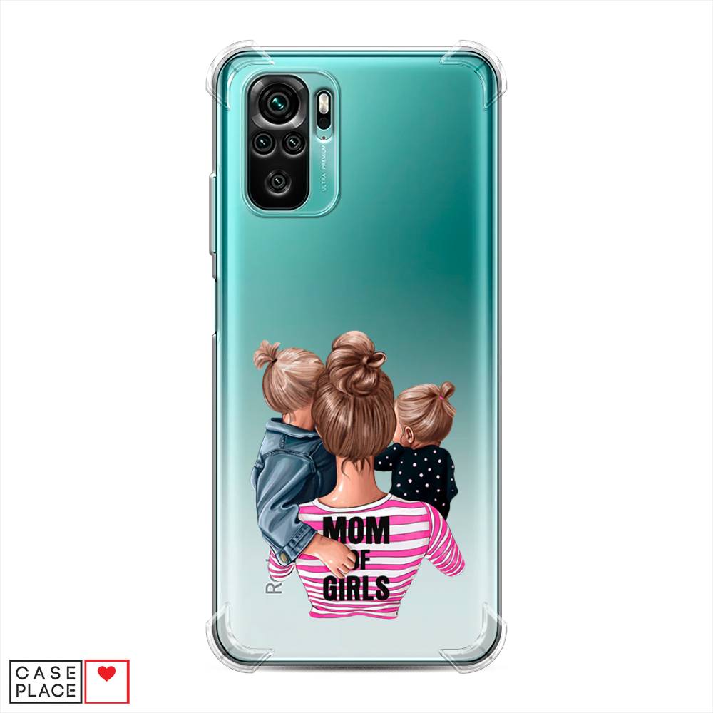 фото Противоударный силиконовый чехол "mom of girls" на xiaomi redmi note 10 awog