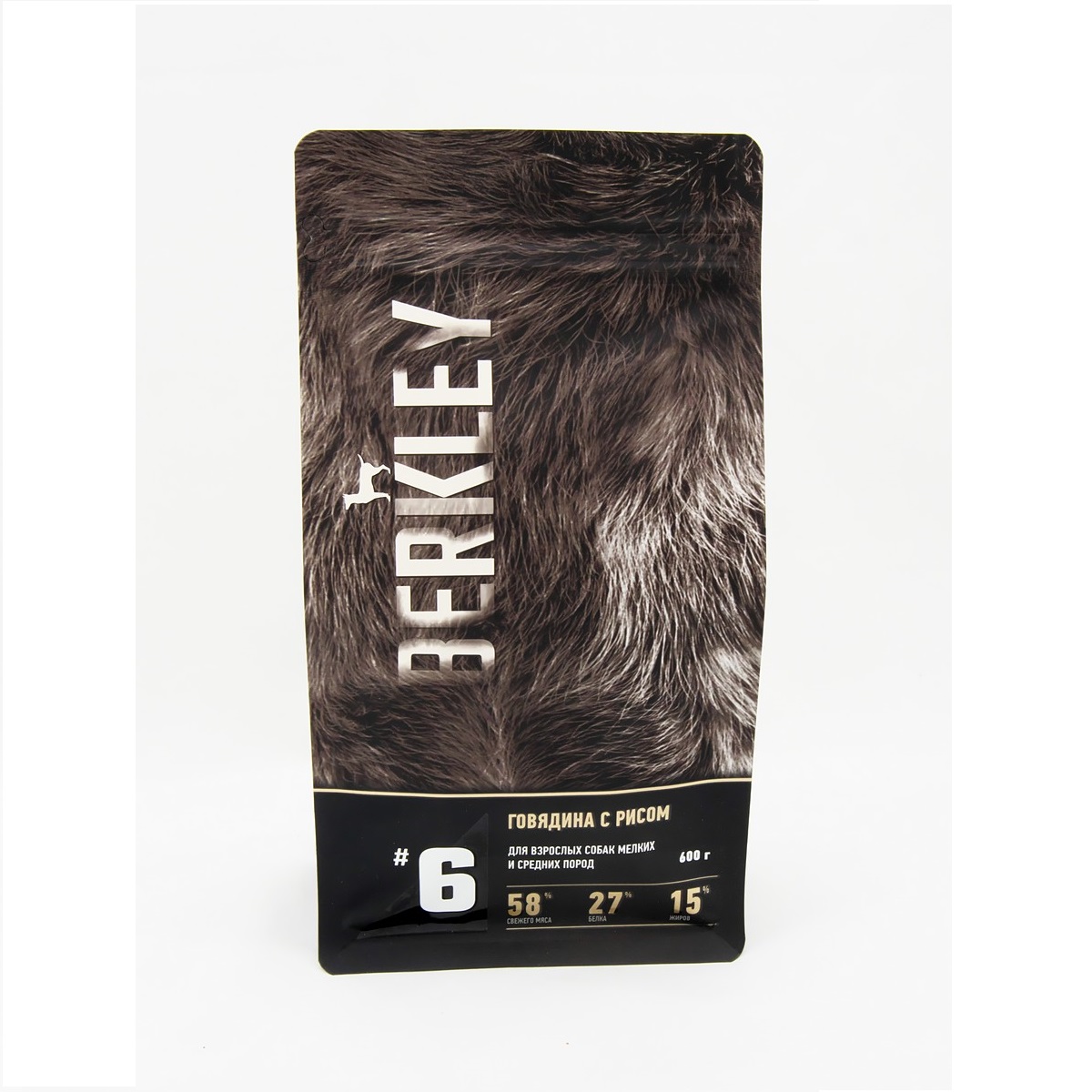 Сухой корм для собак Berkley №6, для мелких и средних пород, говядина, рис, 600 г