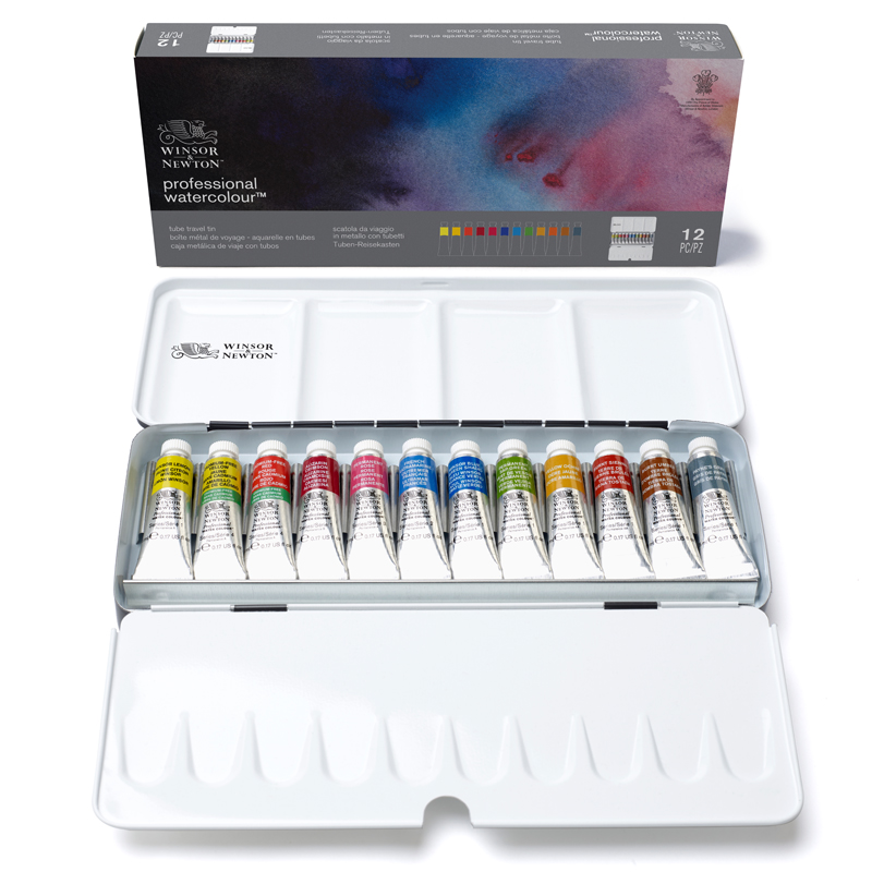 Краски акварельные 12 цветов Winsor&Newton Professional, тубы 5мл