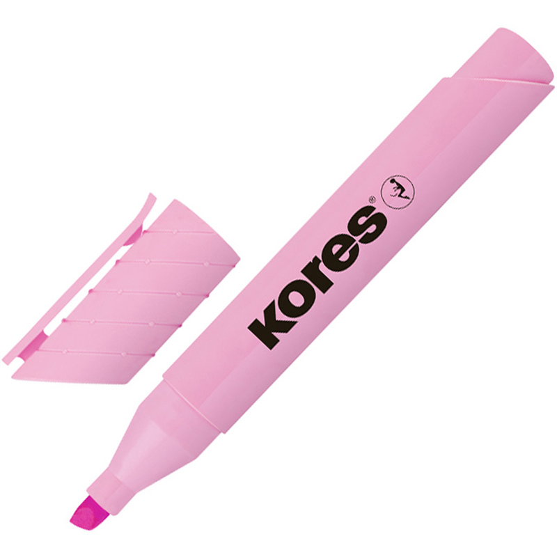 Текстовыделитель Kores High Liner Plus Pastel, розовый, линия 0.5-5 мм