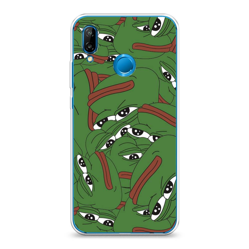 

Чехол Awog на Huawei Nova 3E "Печальный frog", Зеленый;белый, 65650-9