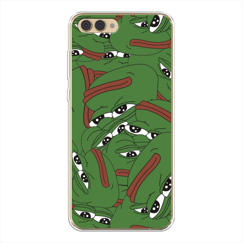

Чехол Awog на Honor V10 (View 10) "Печальный frog", Зеленый;белый, 65150-9