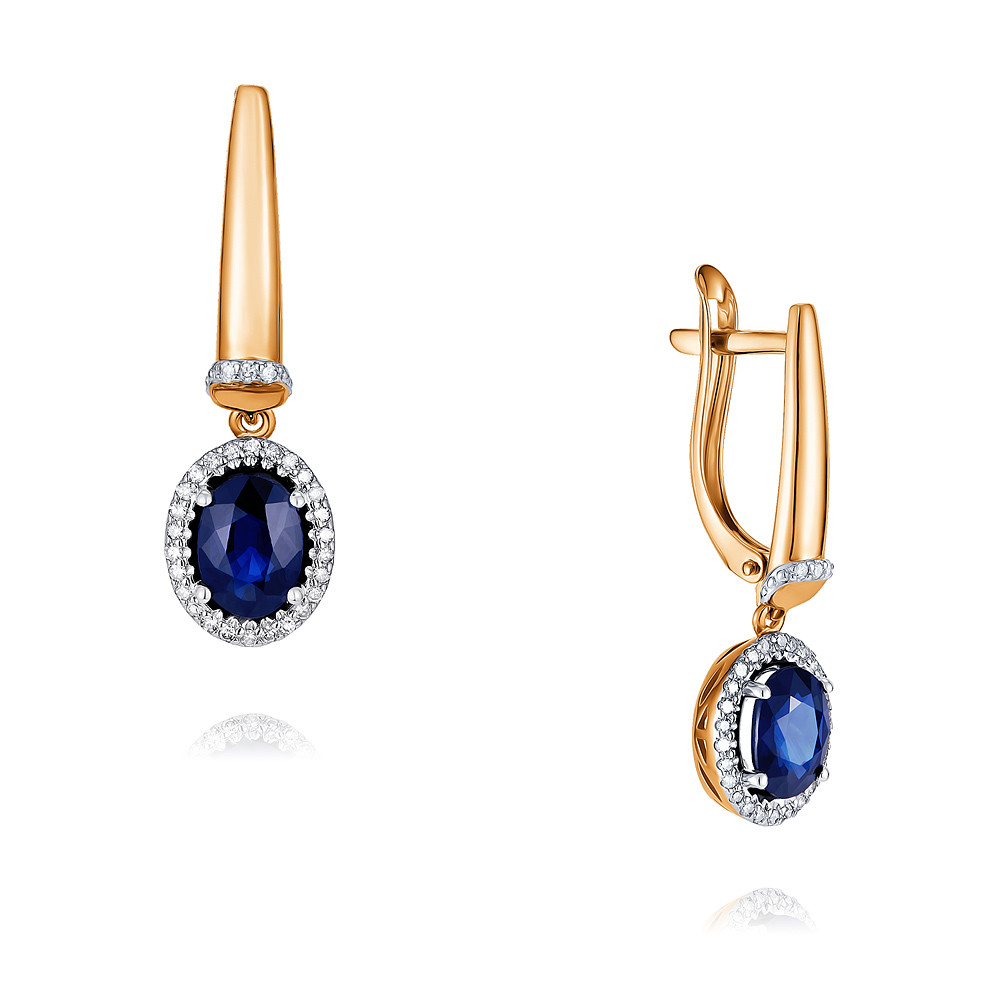 

Серьги из красного золота с бриллиантом/сапфиром ADAMAS 24037939/01-А50Д-432, 24037939/01-А50Д-432