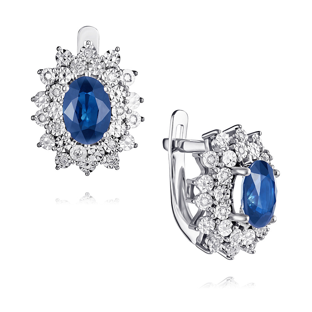 

Серьги из белого золота с бриллиантом/сапфиром ADAMAS 24038091/01-А511Д-432, 24038091/01-А511Д-432