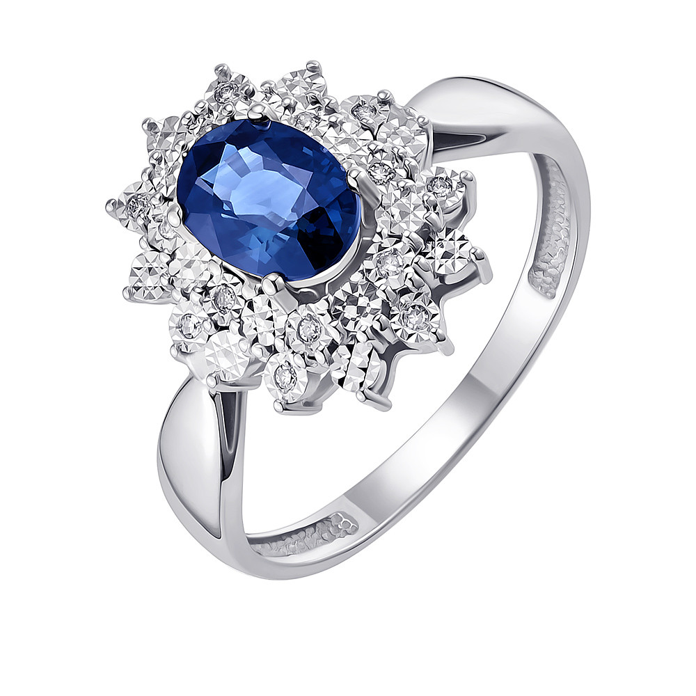 

Кольцо из белого золота с бриллиантом/сапфиром р. , ADAMAS 14038091/01-А511Д-432, 14038091/01-А511Д-432