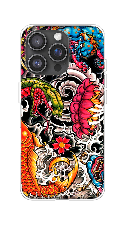 

Чехол на Apple iPhone 16 Pro "Японское искусство", Красный;оранжевый;голубой, 16250-1