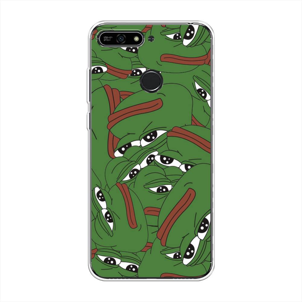 

Чехол Awog на Honor 7A Pro "Печальный frog", Зеленый;белый, 65450-9