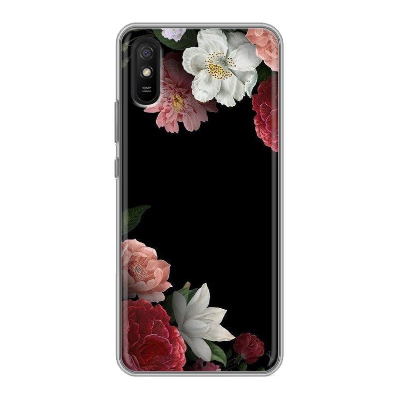 фото Дизайнерский силиконовый чехол для xiaomi redmi 9a цветы 100gadgets