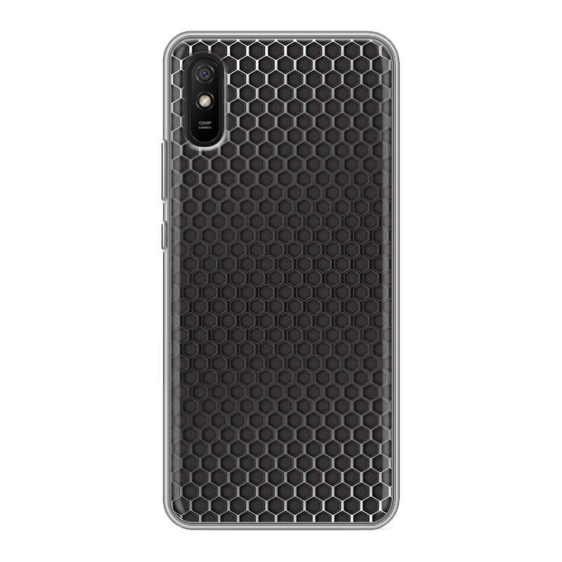 фото Дизайнерский силиконовый чехол для xiaomi redmi 9a металл соты 100gadgets