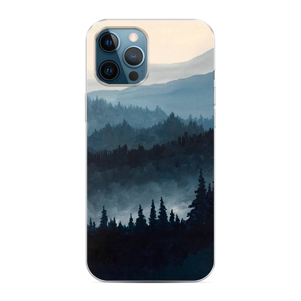 фото Силиконовый чехол "туманные горы" на apple iphone 12 pro max awog