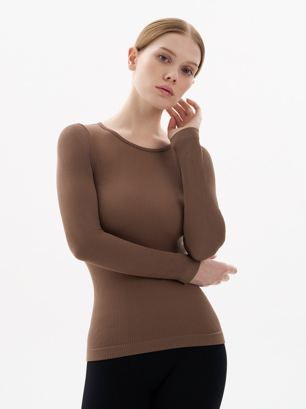 

Джемпер женский Mademoiselle 1565 T-Sh Girocollo ML RIB коричневый S/M, 1565 T-Sh Girocollo ML RIB