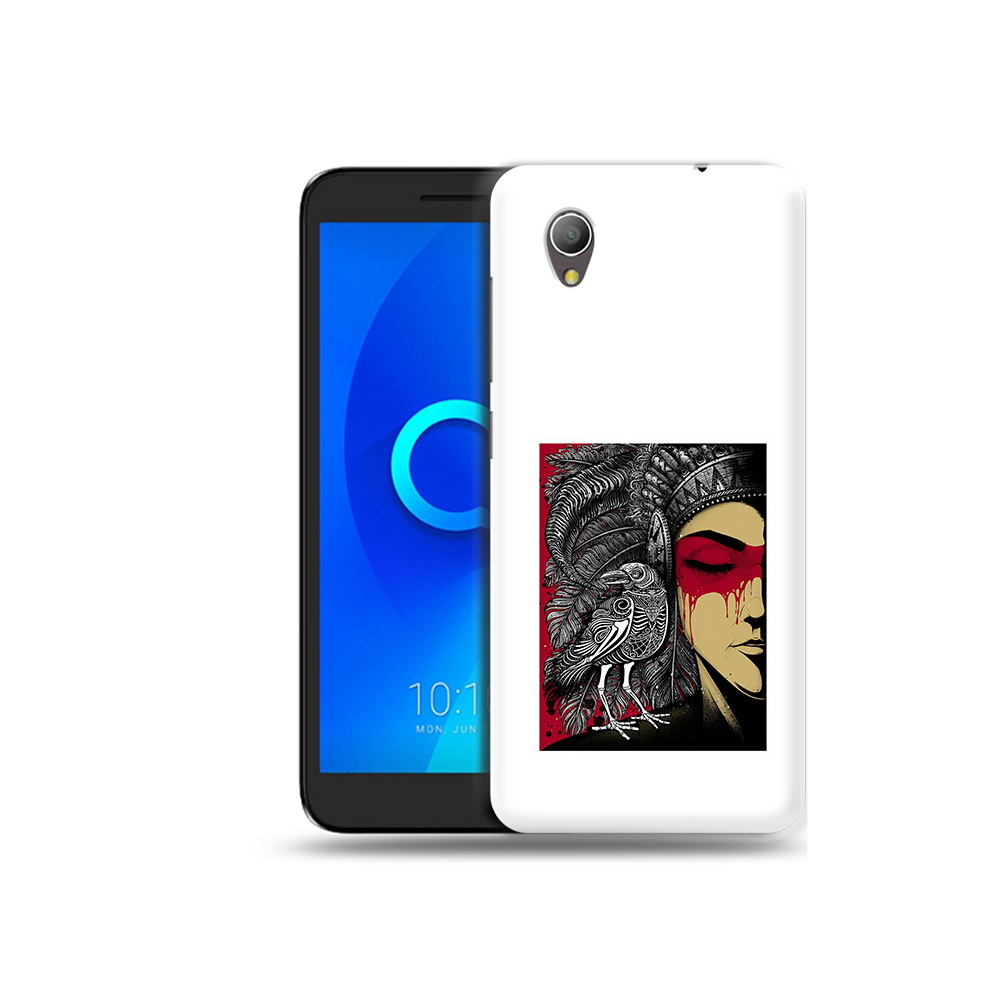 

Чехол MyPads Tocco для Alcatel 1 девушка с вороном в абстракции (PT227134.658.311), Прозрачный, Tocco