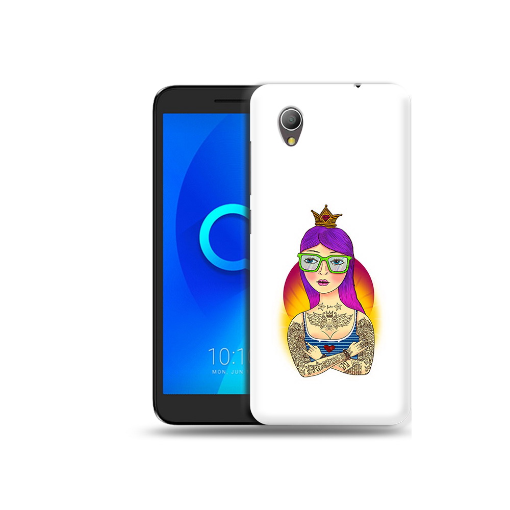 

Чехол MyPads Tocco для Alcatel 1 девушка в татуировках с короной (PT227134.658.305), Прозрачный, Tocco