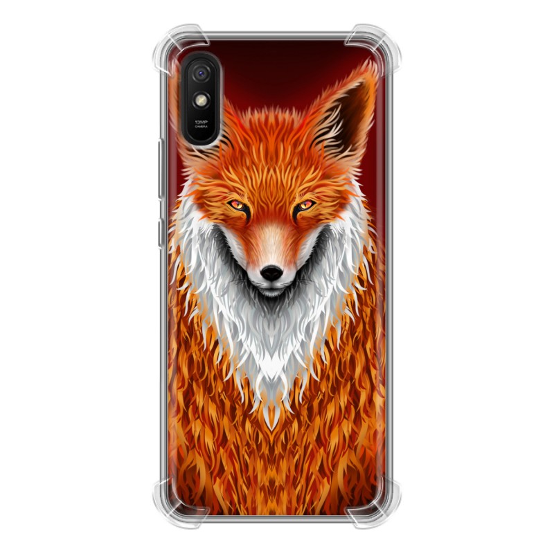 фото Дизайнерский силиконовый с усиленными углами чехол для xiaomi redmi 9a лиса 100gadgets