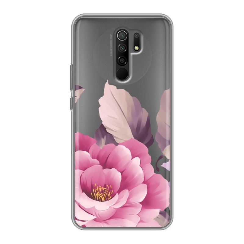 фото Полупрозрачный дизайнерский силиконовый чехол для xiaomi redmi 9 нежные цветы 100gadgets