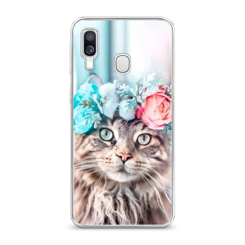 

Чехол Awog на Samsung Galaxy A40 "Кот в венке", Разноцветный, 28050-2