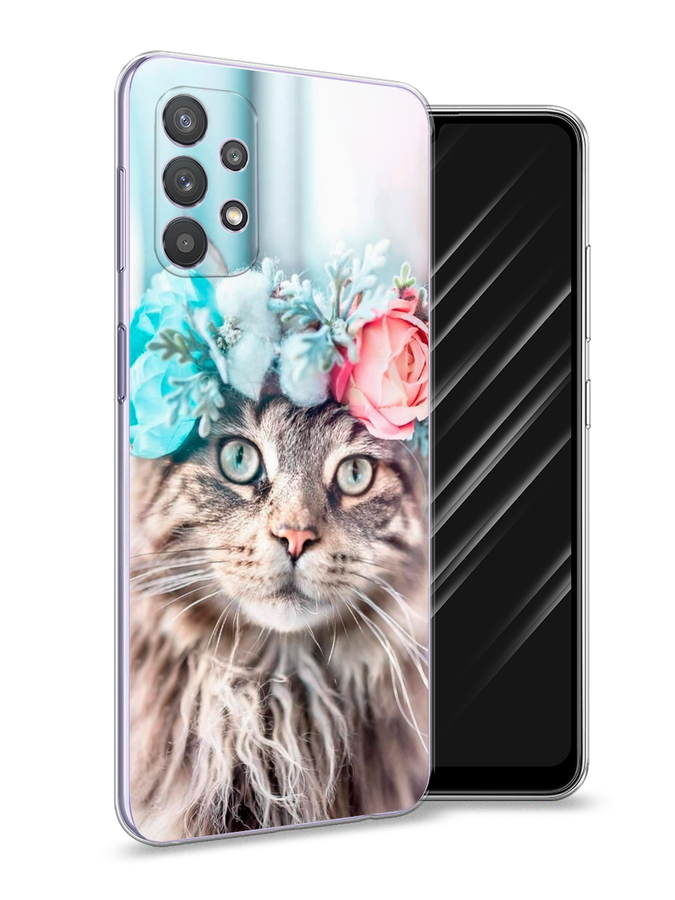 

Чехол Awog на Samsung Galaxy A32 / Самсунг A32 "Кот в венке", Разноцветный, 2102050-2