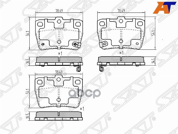 

Колодки тормозные зад TOYOTA RAV4 00-05 1шт SAT ST-04466-42030