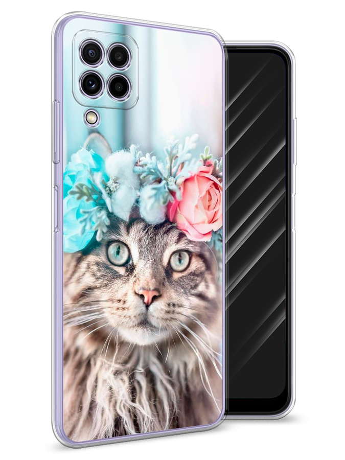 

Чехол Awog на Samsung Galaxy A22 / Самсунг A22 "Кот в венке", Разноцветный, 2103150-2