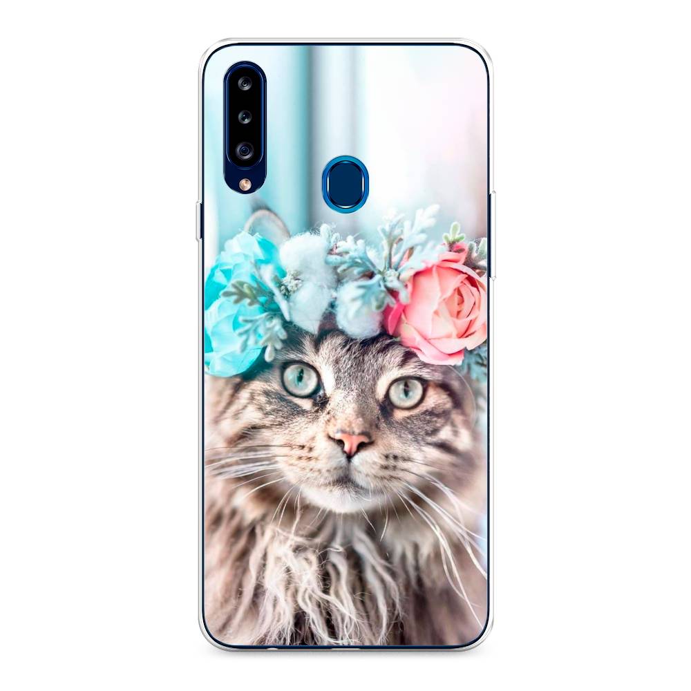 

Чехол Awog на Samsung Galaxy A20s / Самсунг A20s "Кот в венке", Разноцветный, 2100850-2