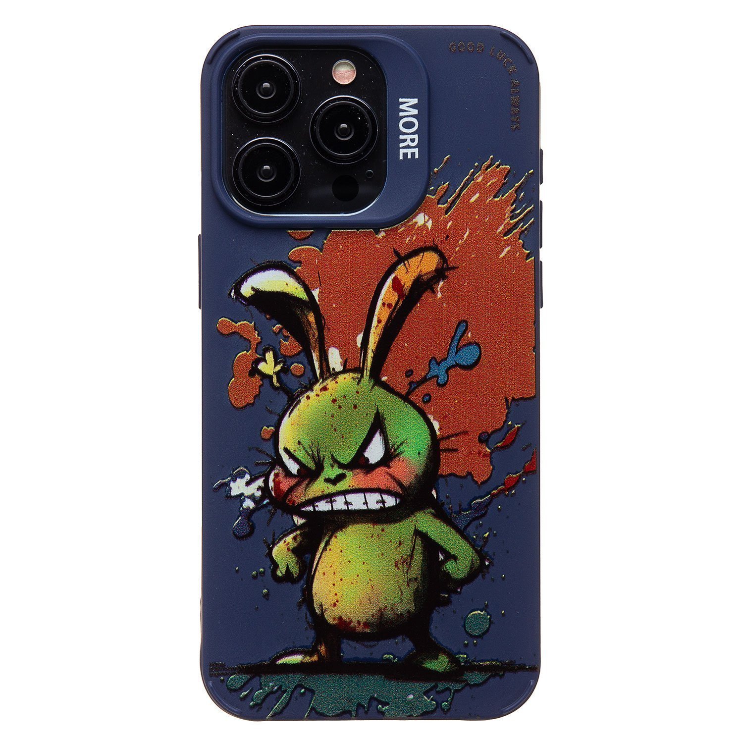 

Чехол для iPhone 15 Pro Max силиконовый (рис. 335/заяц) <темно-синий>