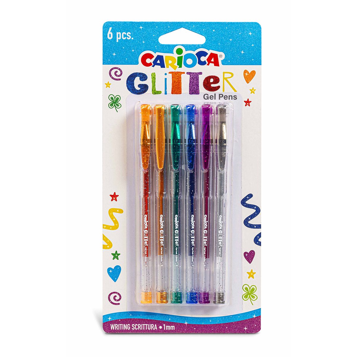 

Набор гелевых ручек Carioca с блестками Glitter,1 мм, 6 цв. 42165, 42165