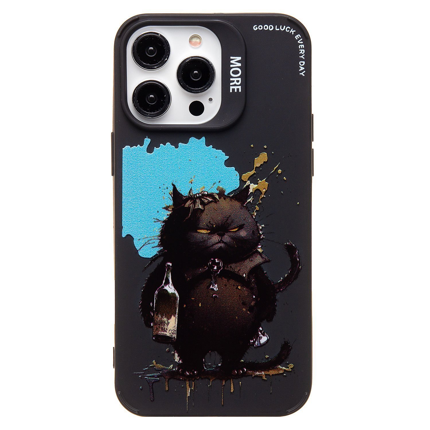 

Чехол для iPhone 14 Pro Max силиконовый (рис. 335/черный кот) <черный>