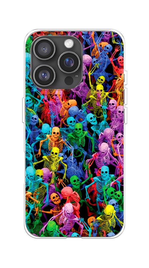 

Чехол на Apple iPhone 16 Pro "Вечеринка скелетов", Фиолетовый;желтый;оранжевый, 16250-1