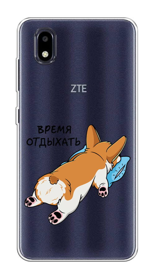 

Чехол на ZTE Blade A3 (2020) "Корги отдыхает", Черный;коричневый;голубой, 133650-1