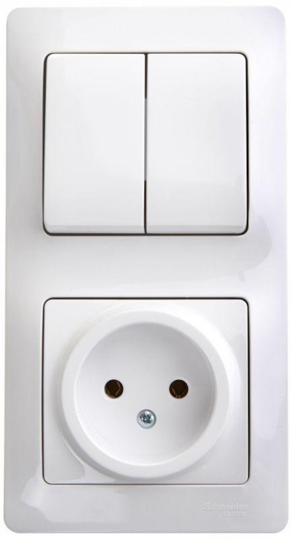 

Systeme Electric Glossa Бел Блок: розетка и 2-кл. выключатель GSL000172 (3шт), Белый, Glossa_GSL000172_3