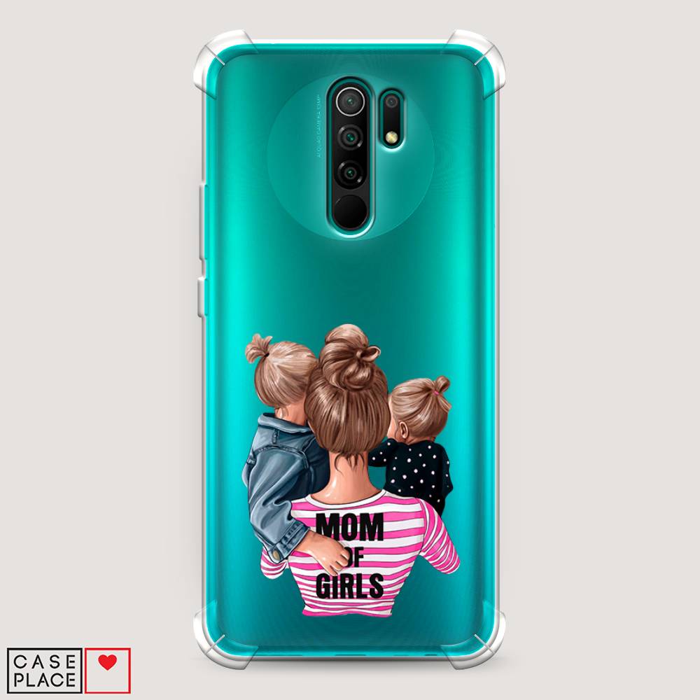 фото Противоударный силиконовый чехол "mom of girls" на xiaomi redmi 9 awog