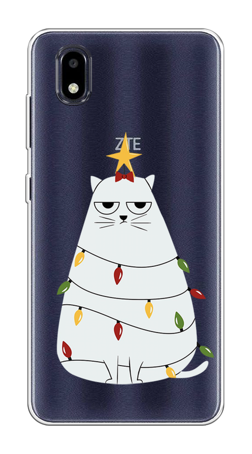 

Чехол на ZTE Blade A3 (2020) "Котик в гирлянде", Белый;красный;желтый, 133650-1
