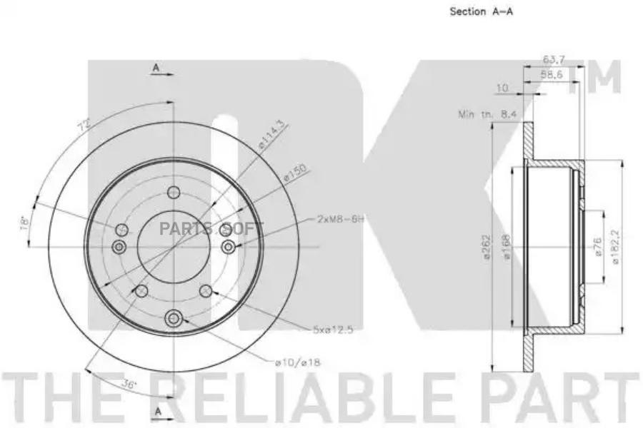 

203531Nk_Диск Тормозной Задний Kia Soul 1.6/1.6Crdi 09> Nk 203531