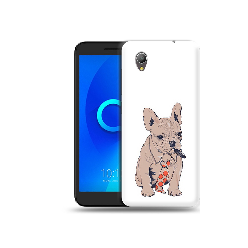 

Чехол MyPads Tocco для Alcatel 1 бульдог с сигарой (PT227134.658.250), Прозрачный, Tocco