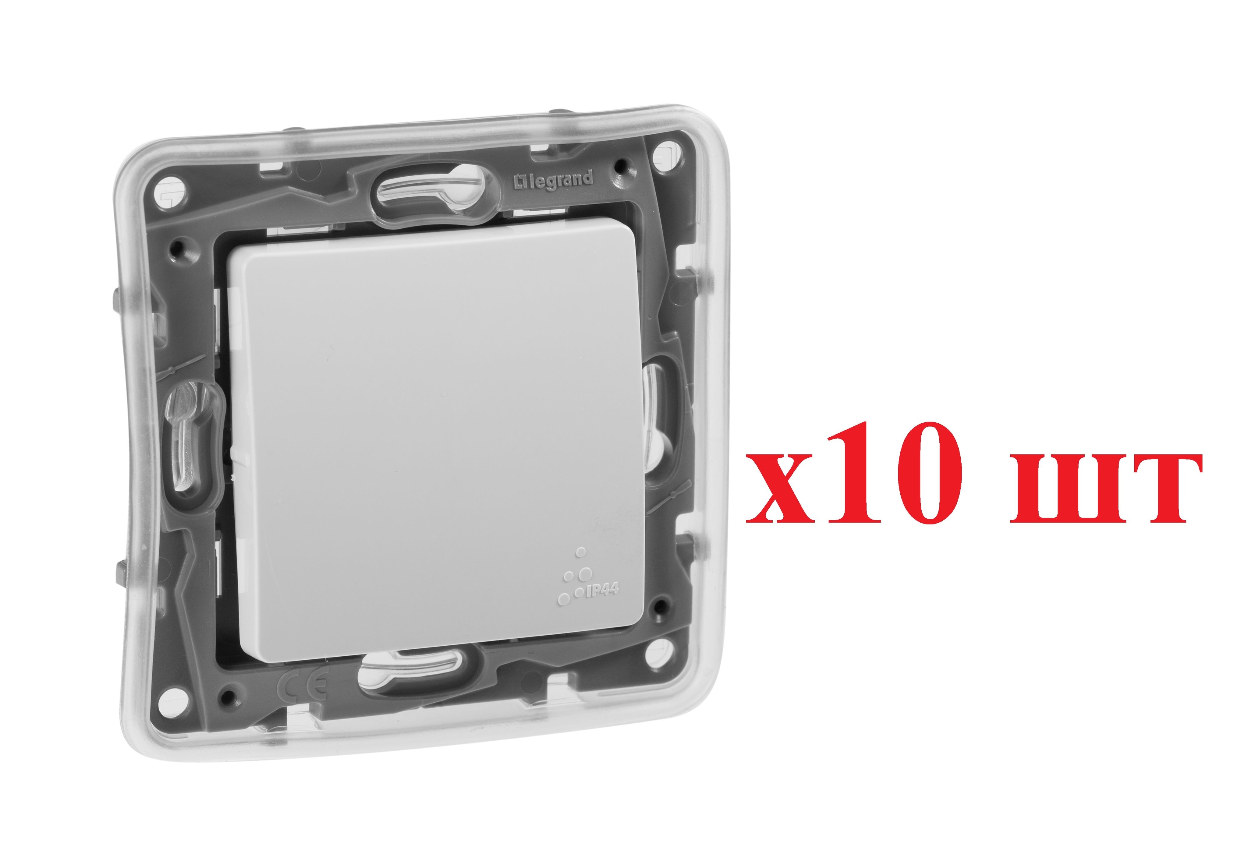 

Legrand Etika Бел Выключатель/Переключатель IP44 10А 672200 (10шт), Etika 1