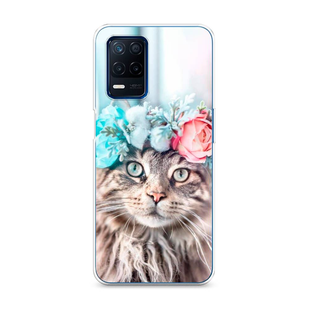 

Чехол Awog на Realme 8 5G/Narzo 30 5G "Кот в венке", Разноцветный, 257150-2