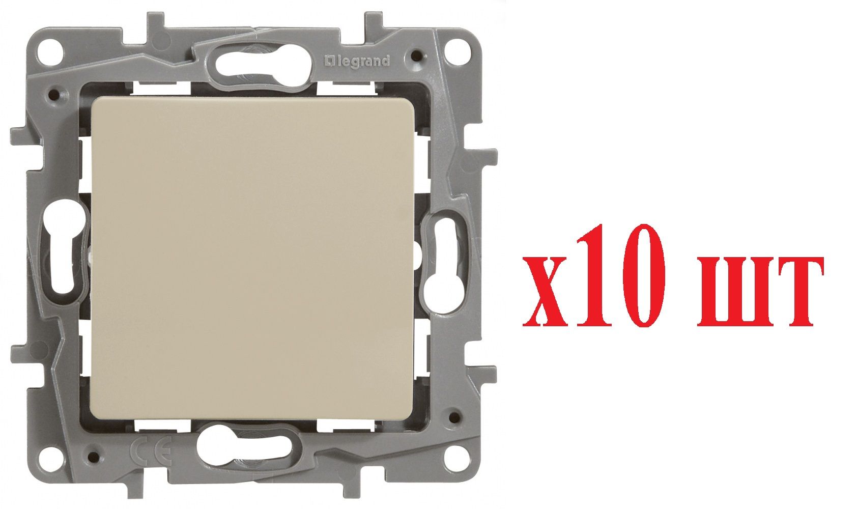 

Legrand Etika Сл.кость Переключатель, 10А, винт. клем. 672305 (10шт), Бежевый, Etika20