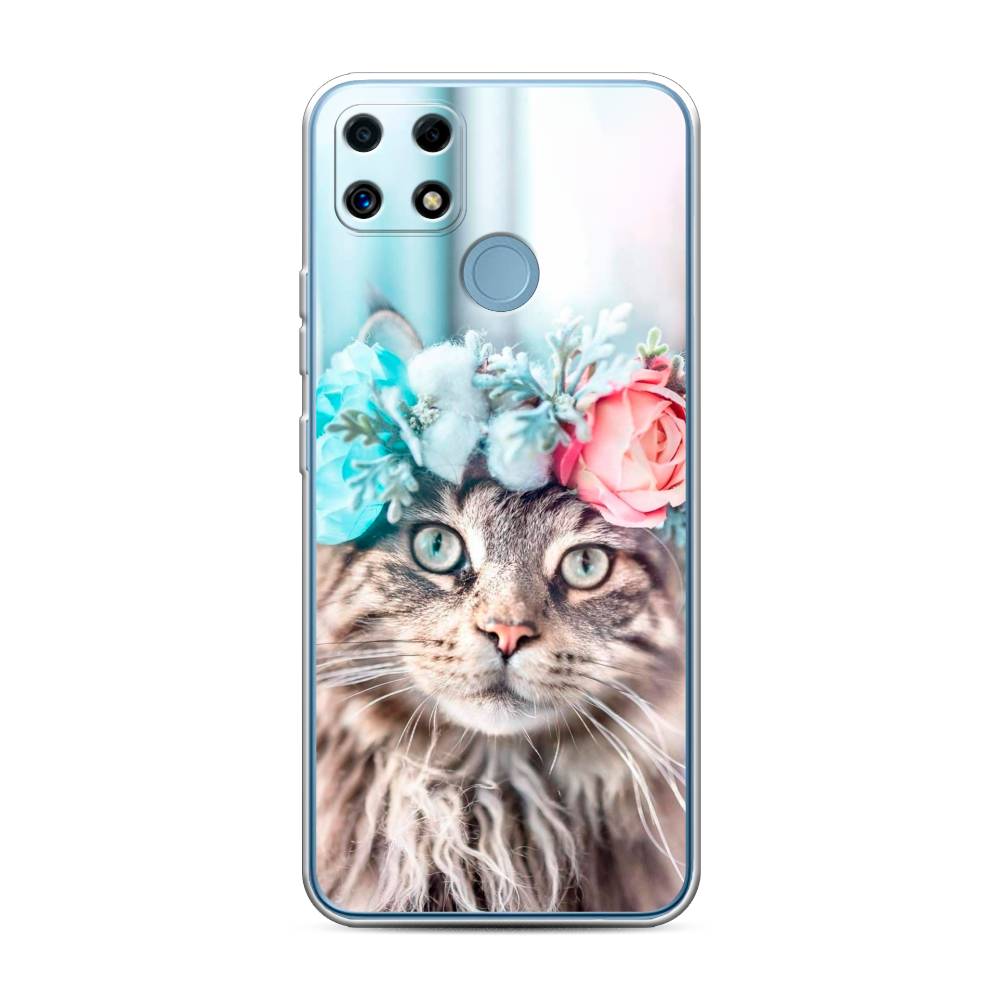 

Чехол Awog на Realme C25/C25s "Кот в венке", Разноцветный, 256950-2