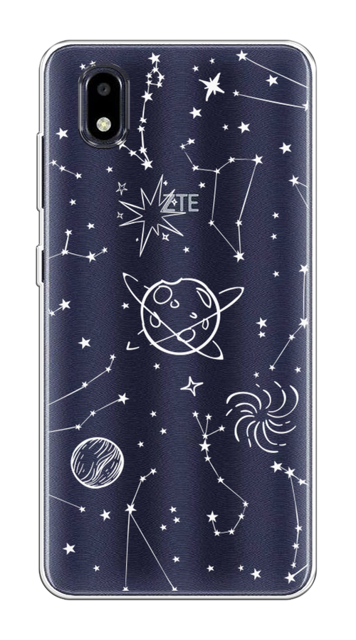 

Чехол на ZTE Blade A3 (2020) "Планеты в космосе", Белый, 133650-2